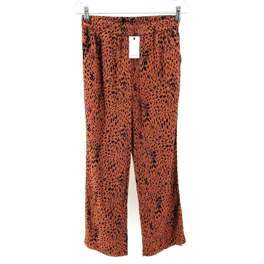 SPARKZ COPENHAGEN High Waisted Animal Print Pants Wide Leg